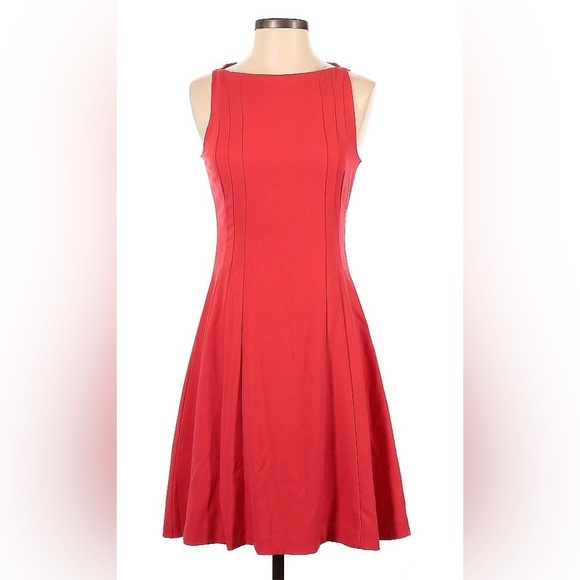 Banana Republic Factory Dresses & Skirts - Banana Republic Factory A-Line High Neck Sleeveless: Red Solid Dress 2